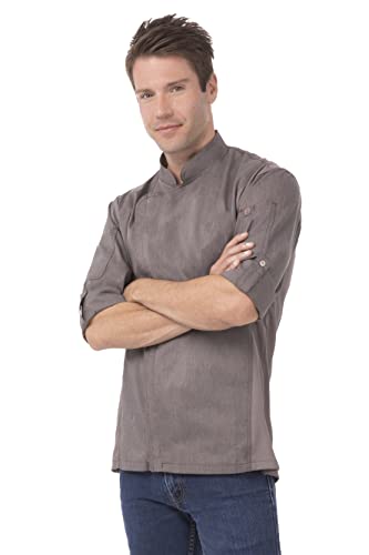 Chef Works Men's Hartford Chef Coat, Graphite Grey, Medium - Image 4