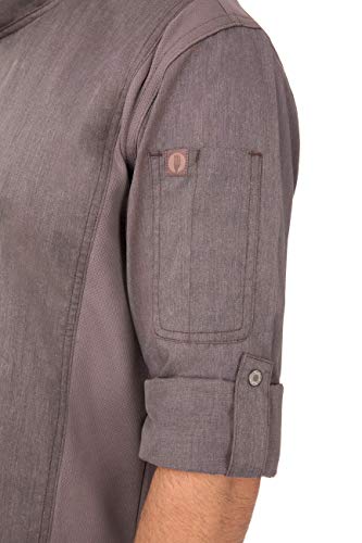 Chef Works Men's Hartford Chef Coat, Graphite Grey, Medium - Image 5