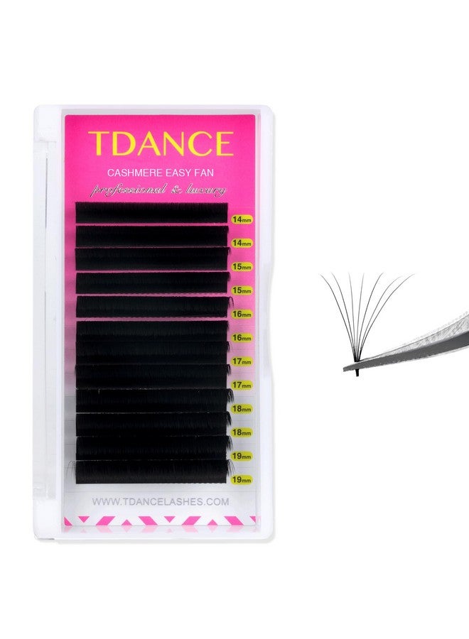 TDANCE Cashmere Easy Fan Lash Extensions Self Fanning Volume Lash Extensions D Curl 0.07mm 14-19mm Matte Black Mega Volume Eyelash Extensions(0.07-D,14-19mm) - Image 1