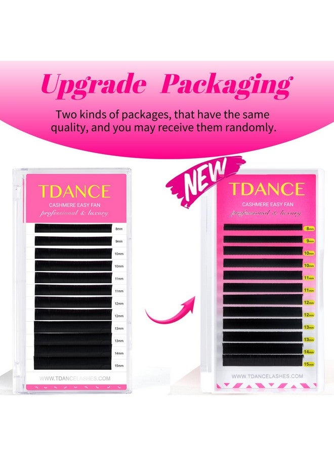 TDANCE Cashmere Easy Fan Lash Extensions Self Fanning Volume Lash Extensions D Curl 0.07mm 14-19mm Matte Black Mega Volume Eyelash Extensions(0.07-D,14-19mm) - Image 2
