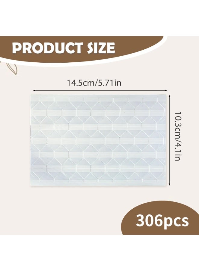 سونسر ملصقات زاوية ألبوم الصور ، زوايا صور لاصقة لكتاب الخردة 3 أوراق ملصقات زاوية الصور زوايا تصاعد الصور زوايا عصا الصور لمجلة ألبوم الصور DIY ، 306 قطعة (أبيض) - Image 2