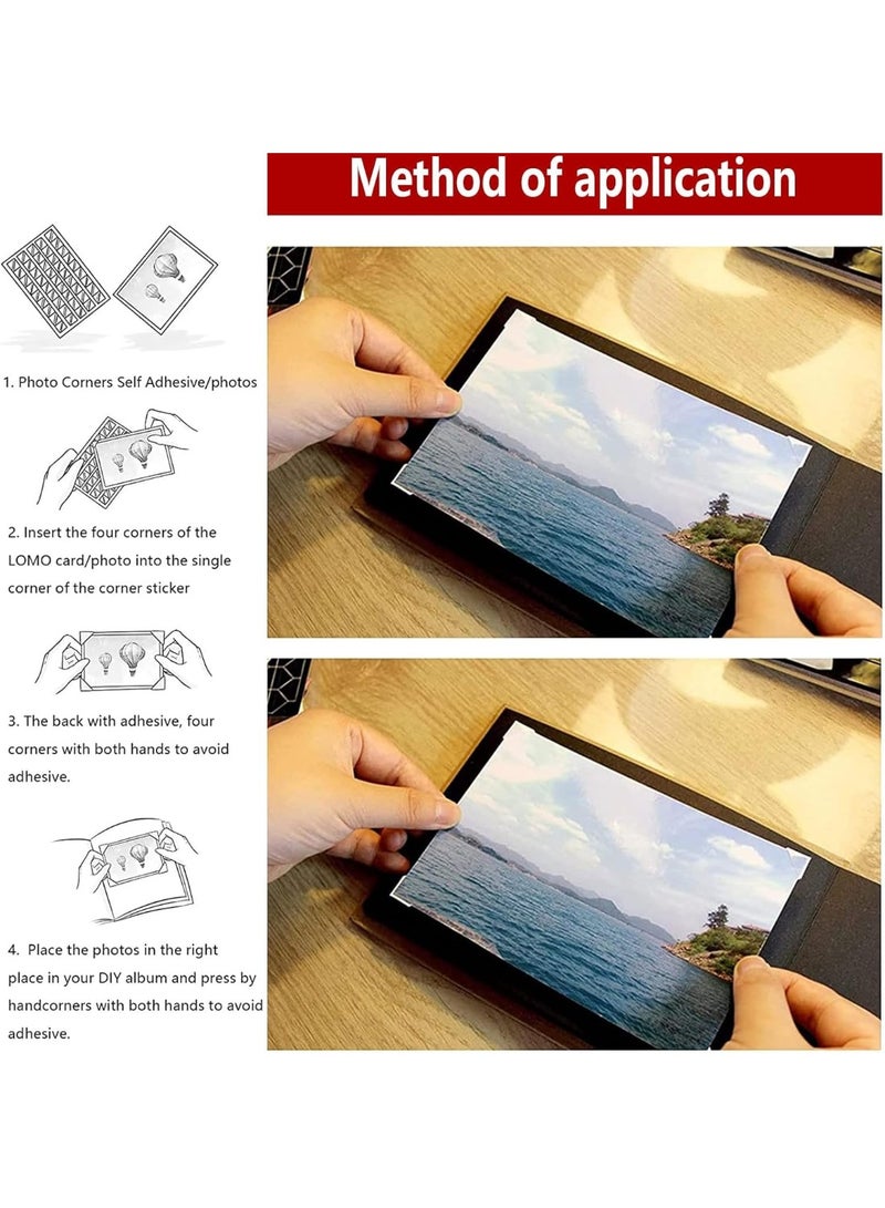 سونسر ملصقات زاوية ألبوم الصور ، زوايا صور لاصقة لكتاب الخردة 3 أوراق ملصقات زاوية الصور زوايا تصاعد الصور زوايا عصا الصور لمجلة ألبوم الصور DIY ، 306 قطعة (أبيض) - Image 5