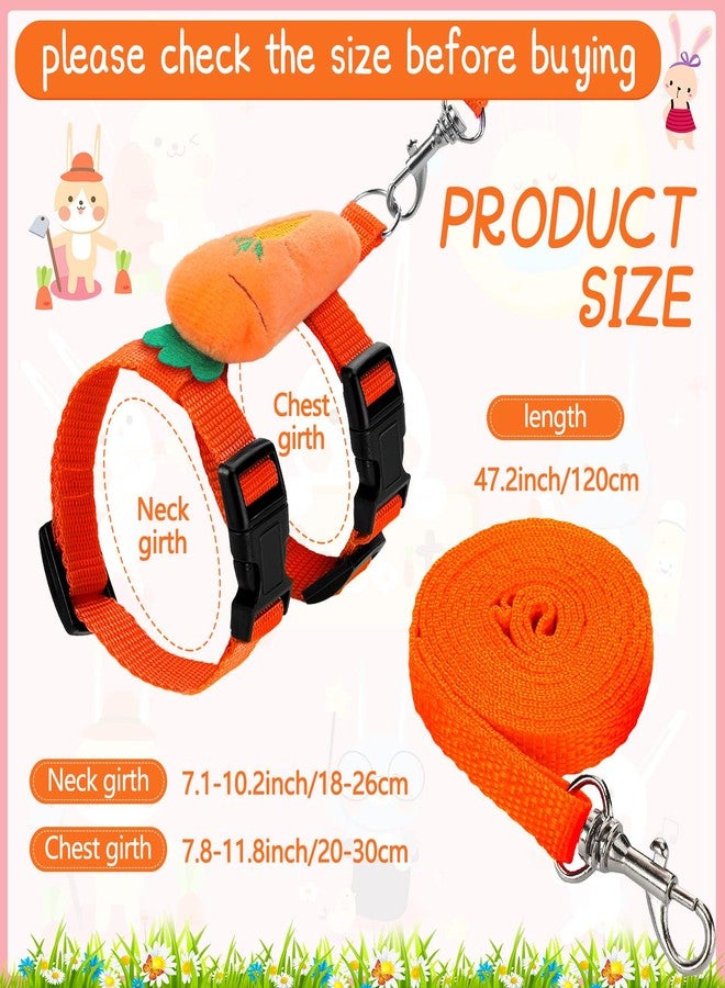 Tondiamo 4 Sets Adjustable Bunny Rabbit Harness and Leash Set Small Pet Cute Vest Harness Leash with Decoration for Bunny Ferret Small Pets(Fruit) - Image 2