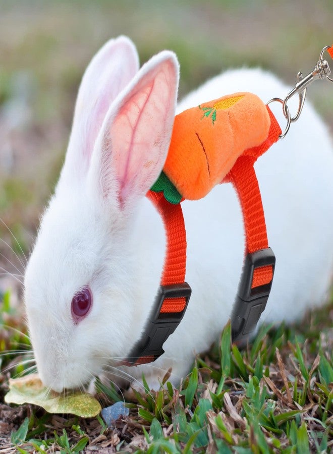 Tondiamo 4 Sets Adjustable Bunny Rabbit Harness and Leash Set Small Pet Cute Vest Harness Leash with Decoration for Bunny Ferret Small Pets(Fruit) - Image 5