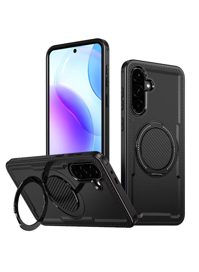for Samsung Galaxy A57 Magnetic Case Compatible with , 360 Rotating Ring Holder, Magnetic Kickstand Case,  Shockproof Phone Case, with Ring Stand, TPU & PC Material (Black) - Image 1