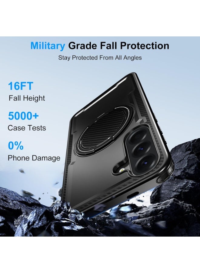 for Samsung Galaxy A57 Magnetic Case Compatible with , 360 Rotating Ring Holder, Magnetic Kickstand Case,  Shockproof Phone Case, with Ring Stand, TPU & PC Material (Black) - Image 3