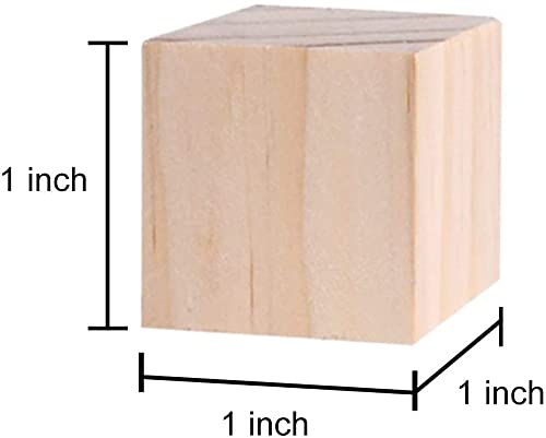 William Craft 130 Pcs 1 inch Natural Solid Cube Wooden Unfinished Craft Wood Blocks Wood Cubes for DIY Craft Gifts (130pcs) - Image 2