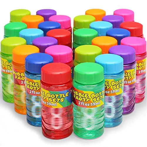 Cawiew 32 Pack Bubble Bottles Bulk for Kid 8 Colors Bubbles Wand Attached to the Lid Blow Bubble Solution Set with Gift Box for Child Party Favors Supplies Outdoor Summer Toy Birthday Goody Bag Filler - Image 5