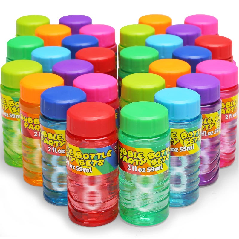 Cawiew 32 Pack Bubble Bottles Bulk for Kid 8 Colors Bubbles Wand Attached to the Lid Blow Bubble Solution Set with Gift Box for Child Party Favors Supplies Outdoor Summer Toy Birthday Goody Bag Filler - Image 3