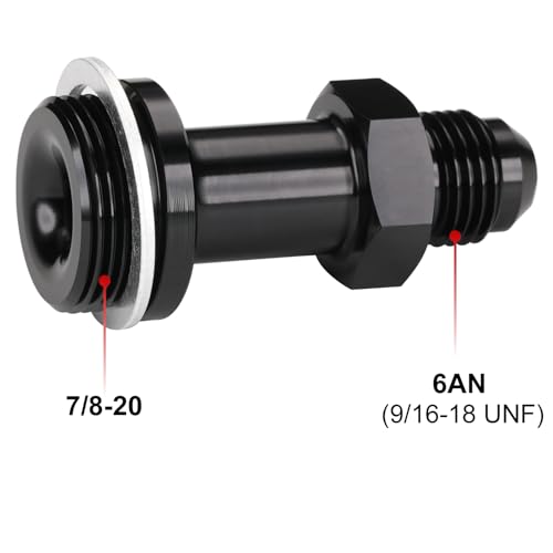 Podavelle 6AN Male Flare to 7820 Carb Carburetor Inlet Fitting Adapter 2 Inch Long Aluminum Black Pack of 2 - Image 3