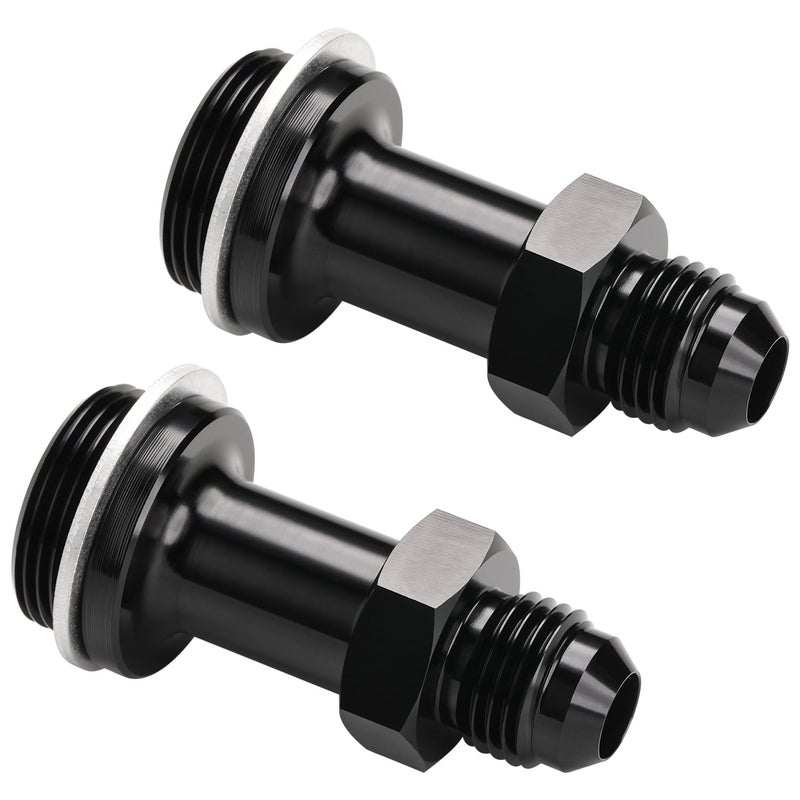 Podavelle 6AN Male Flare to 7820 Carb Carburetor Inlet Fitting Adapter 2 Inch Long Aluminum Black Pack of 2 - Image 2