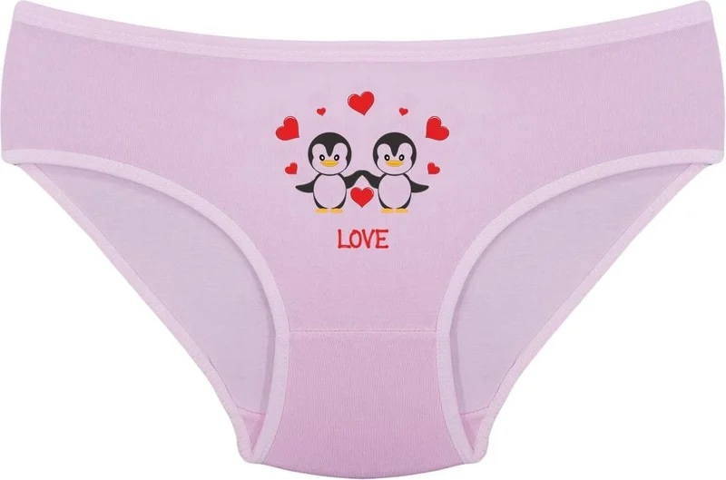 Onurel 5-Pack Penguin Printed Girls Lycra Coloured Panties