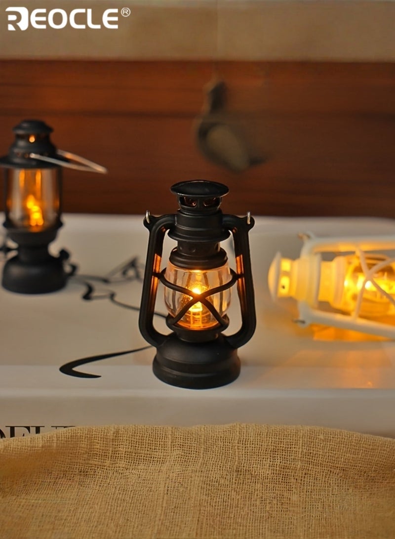 REOCLE Vintage Lamp Keychain with Flickering Flame Effect and Battery Power Mini Electronic Lantern with Antique Design for Backpack Decor - Image 2