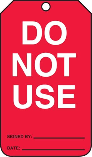 AccuformNMC MGT219CTP PF-Cardstock Production Control Tag, Legend "DO NOT USE", 5.75" x 3.25", White on Red (Pack of 25), American Made Safety Tags, Signs, and Labels - Image 2