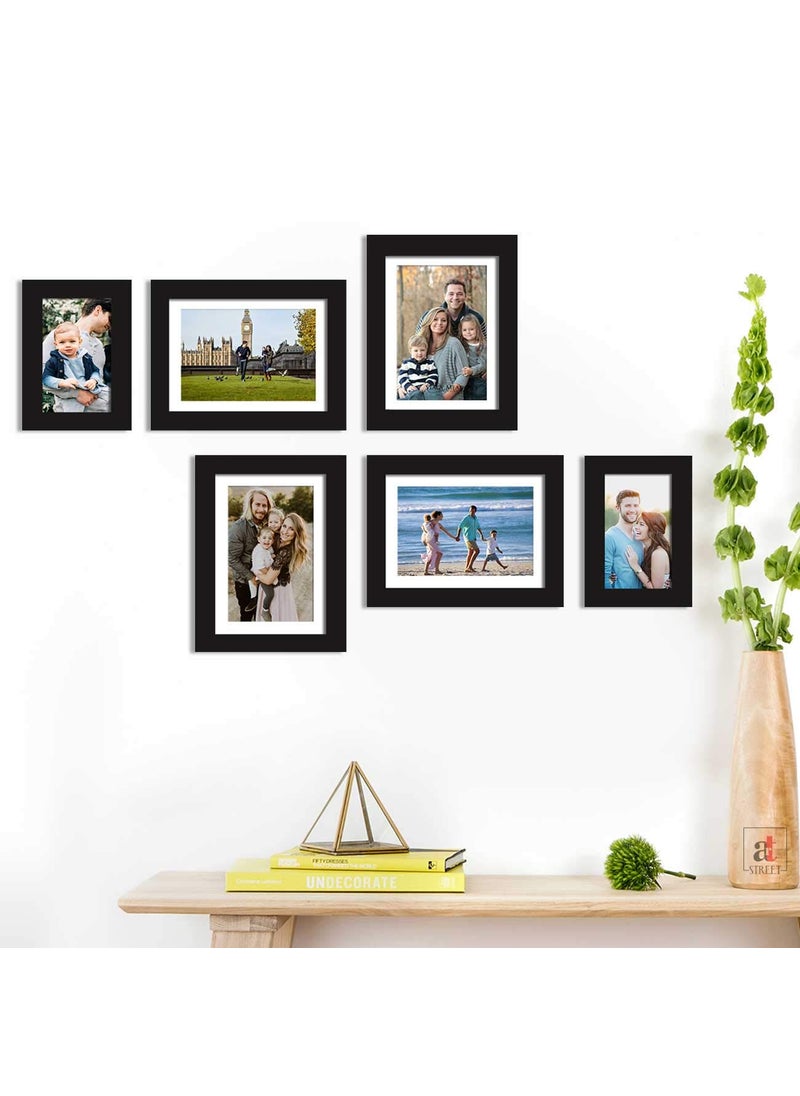 Art Street Art Street Set of 6 Black Wall Photo Frame, Picture Frame for Home Decor -Size-4x6, 6x8 inchs  - Image 1