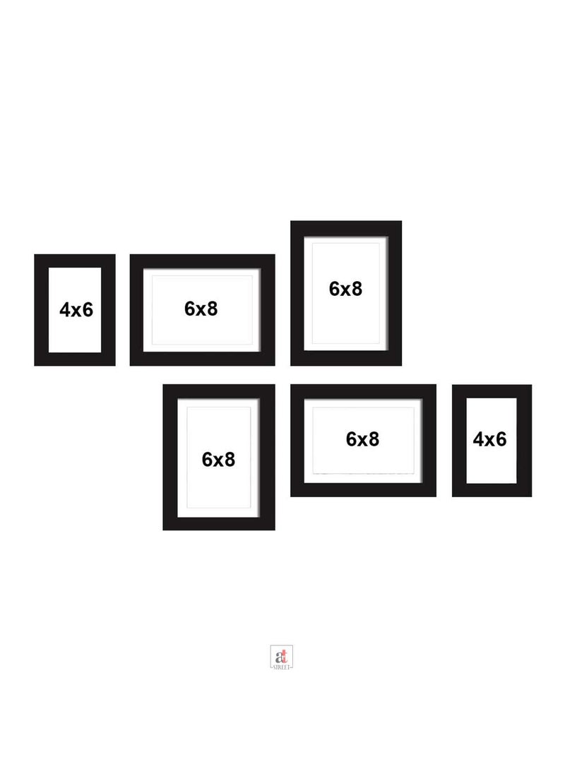 Art Street Art Street Set of 6 Black Wall Photo Frame, Picture Frame for Home Decor -Size-4x6, 6x8 inchs  - Image 3
