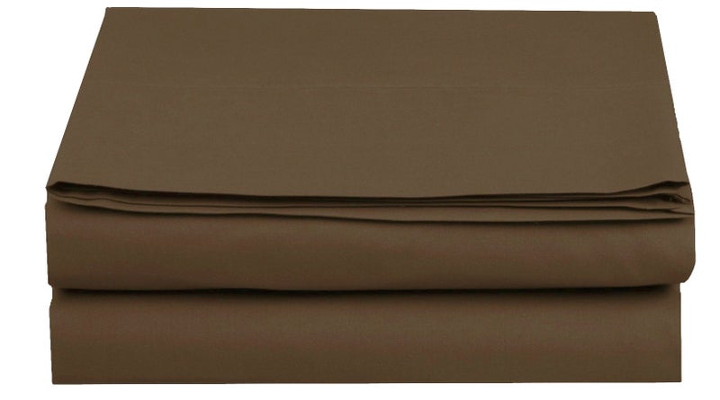 Elegant Comfort Luxury Fitted Sheet on Amazon Elegant Comfort Wrinkle-Free 1500 Premier Hotel Quality 1-Piece Fitted Sheet, Queen Size, Chocolate Brown - Image 1