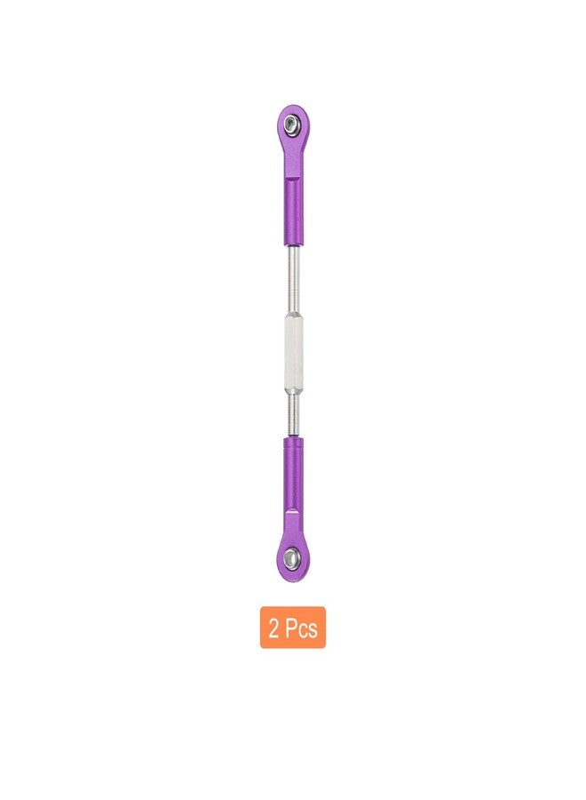 MECCANIXITY 2 Pcs Steering Servo Turnbuckle Rod RC Aluminum Alloy Linkages for HSP 1/10 94123 On-Road RC Car (Purple, 96mm) - Image 3