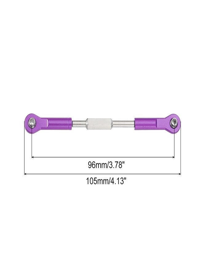 MECCANIXITY 2 Pcs Steering Servo Turnbuckle Rod RC Aluminum Alloy Linkages for HSP 1/10 94123 On-Road RC Car (Purple, 96mm) - Image 2