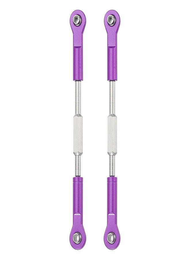 MECCANIXITY 2 Pcs Steering Servo Turnbuckle Rod RC Aluminum Alloy Linkages for HSP 1/10 94123 On-Road RC Car (Purple, 96mm) - Image 1