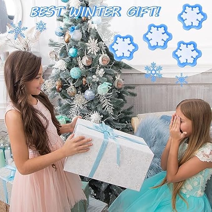 Liliful 80 Pcs Winter Snowflake Toys Bulk Soft Sensory Fidget Toy Snowflake Party Favors Novelty Mini Winter Sticky Toys Stress Relief Gifts for Christmas Stockings Goodie Bag Stuffers(Fresh) - Image 5