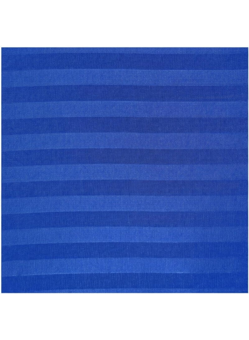 فابينني طقم ملاءة سرير مفرد مع غطاء وسادة واحد 50×75 سم، مصنوع من ألياف دقيقة 100%، مقاس 155×240 سم، ملاءة مسطحة مخططة 1 سم، طقم ملاءة سرير مزدوج ناعم للفنادق والمنزل، أزرق - Image 2