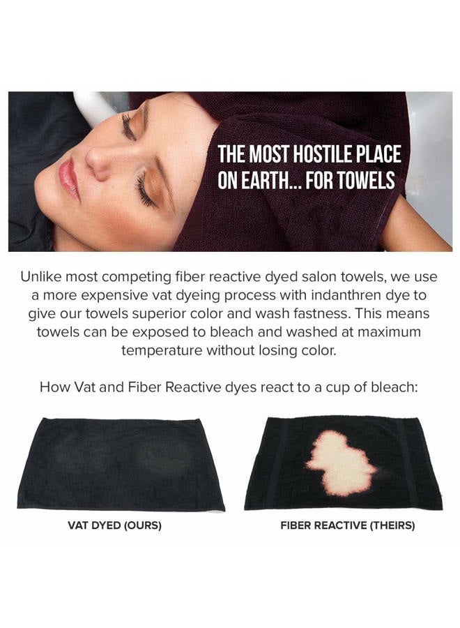 Arkwright, LLC Arkwright Bleach Safe Sr. Salon Towels - (Pack of 12) 100% Ring Spun Cotton Super Soft, Lightweight, Quick Dry, Absorbent Hand Towel for Hotel, Spa, Cosmetology, 16 x 28 in, Charcoal - Image 5