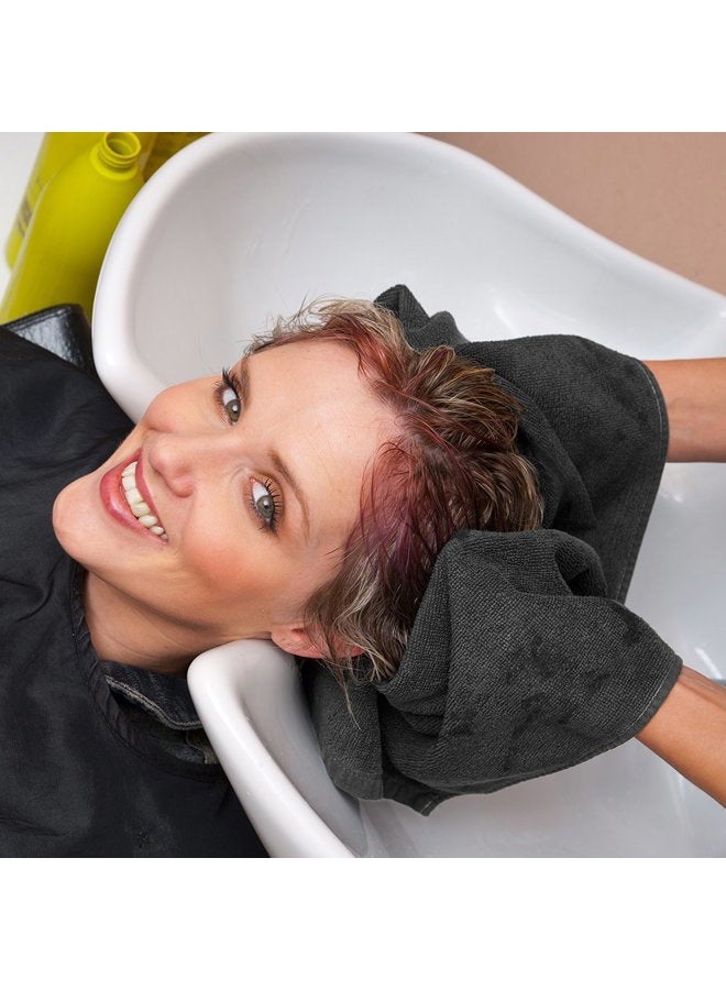 Arkwright, LLC Arkwright Bleach Safe Sr. Salon Towels - (Pack of 12) 100% Ring Spun Cotton Super Soft, Lightweight, Quick Dry, Absorbent Hand Towel for Hotel, Spa, Cosmetology, 16 x 28 in, Charcoal - Image 4