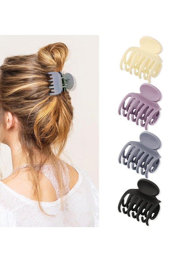 FICTIOUS Hair Claw Clip,Medium for Women Thin Thick Long Hair Curly,Girl Matte Butterfly Banana Clips,Strong Clamp, Matte Color Hair Accessories (2 pc, multi Color) - Image 1