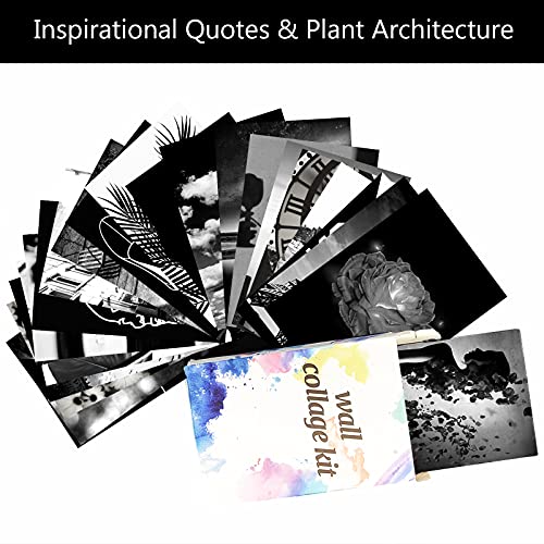 Yasowdkel Black White Aesthetic Wall Collage Kit, Aesthetic collage kit, 50PCS 4x6 Inch Picture Collage Kit for Wall Aesthetic,Black picture wall collage,Dorm Wall Decor, Cute Wall Decor for Teen - Image 5