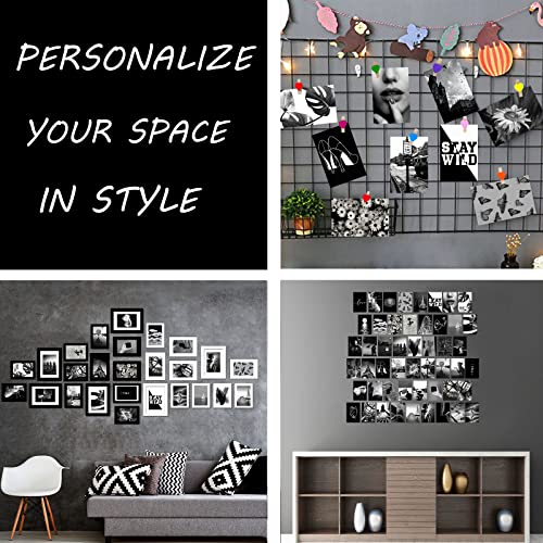 Yasowdkel Black White Aesthetic Wall Collage Kit, Aesthetic collage kit, 50PCS 4x6 Inch Picture Collage Kit for Wall Aesthetic,Black picture wall collage,Dorm Wall Decor, Cute Wall Decor for Teen - Image 3