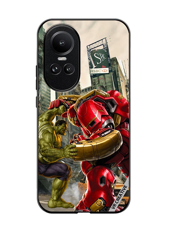 VR CREATIVE Protective Case Cover For Oppo Reno 10 Pro Hulk Vs Hulkbuster Design Multicolour - Image 1