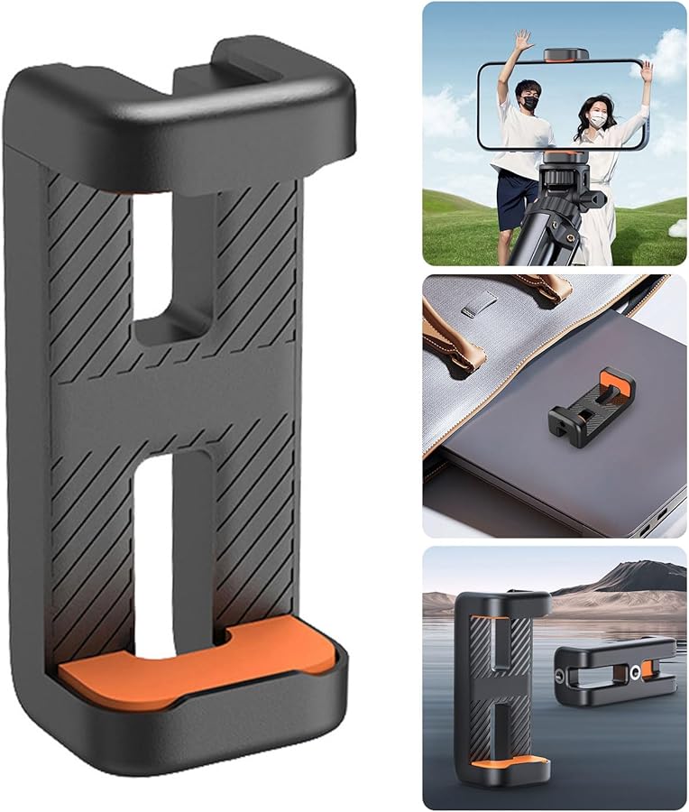 Gray Phone Clip Mount Tripod Adapter With 1 4 Inch Screw For 55 92mm Devices - Image 3