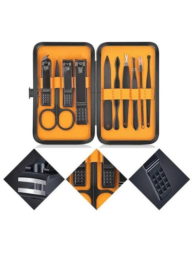 La belleza - Premium Manicure Pedicure Tool Set Professional Nail Kit With 10 Pcs Stainless Steel Grooming Kit Tools Athome Portable Women Travel Kit Nail Cutter Acne Remover Needle Blackhead Tool - Image 1