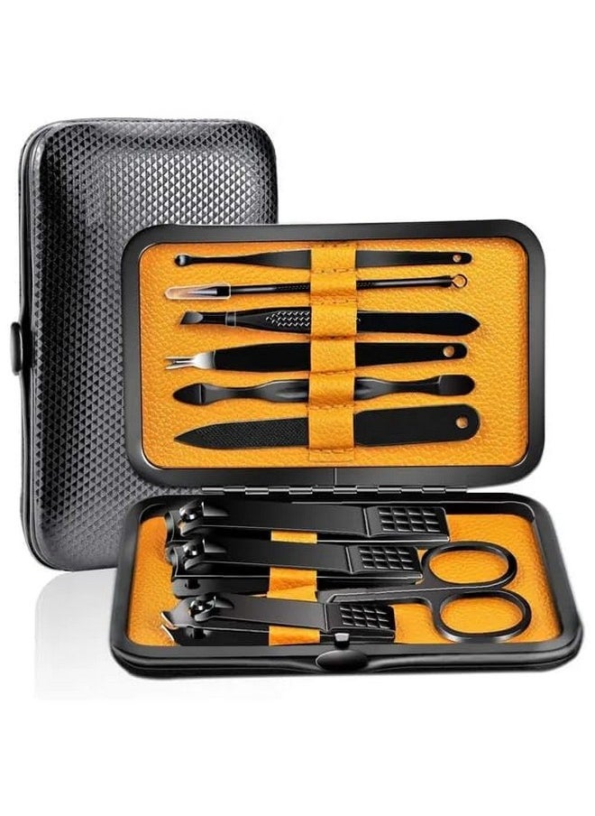 La belleza - Premium Manicure Pedicure Tool Set Professional Nail Kit With 10 Pcs Stainless Steel Grooming Kit Tools Athome Portable Women Travel Kit Nail Cutter Acne Remover Needle Blackhead Tool - Image 1