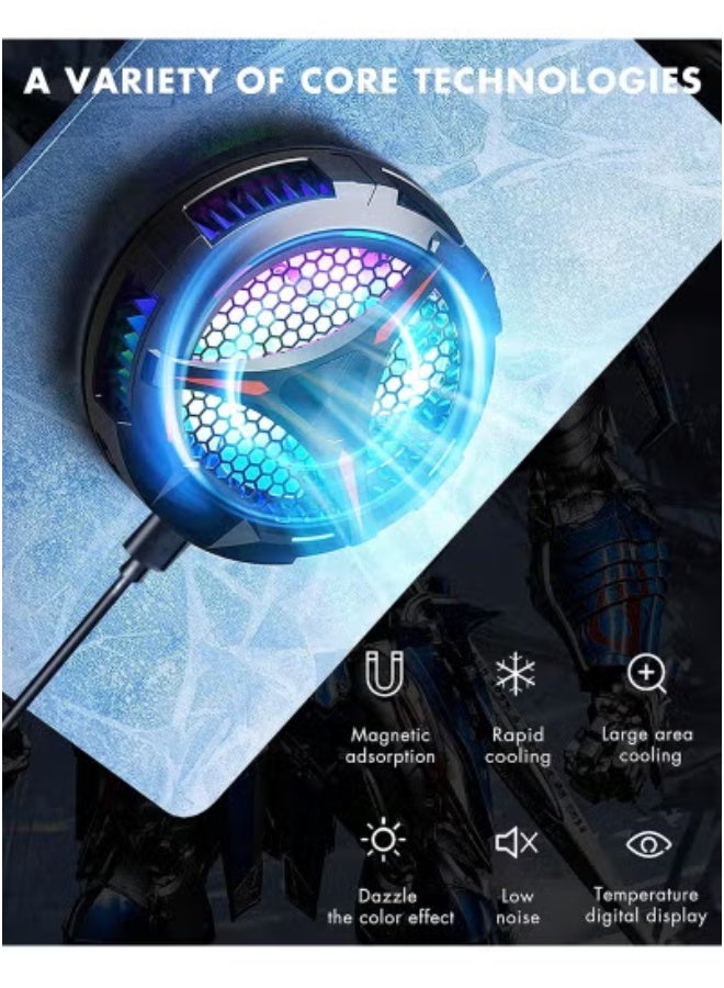 JAJEEK Magnetic iPad Tablet Cooler with Temperature Display – Universal USB-Powered Radiator Fan with RGB Lights | Compatible with iPad, Surface Pro, Samsung Galaxy Tab, Steam Deck & Smartphones | Portable Cooling Pad for Gaming, Streaming & Heavy Use - Image 4