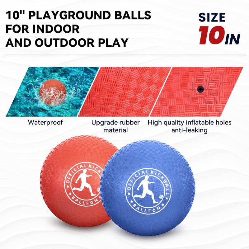 BallFUN Playground Balls Kickball 10 Inch, Rubber Dodge Balls for Kids and Adults, Dodgeballs Handball Kick Ball Indoor and Outdoor, Official Bouncing Hand Balls, Outdoor Toys for School - Image 5