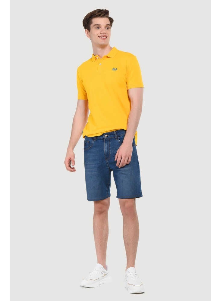 UCLA Darrel Blue Embroidered Standard Men's Denim Shorts  - Image 1