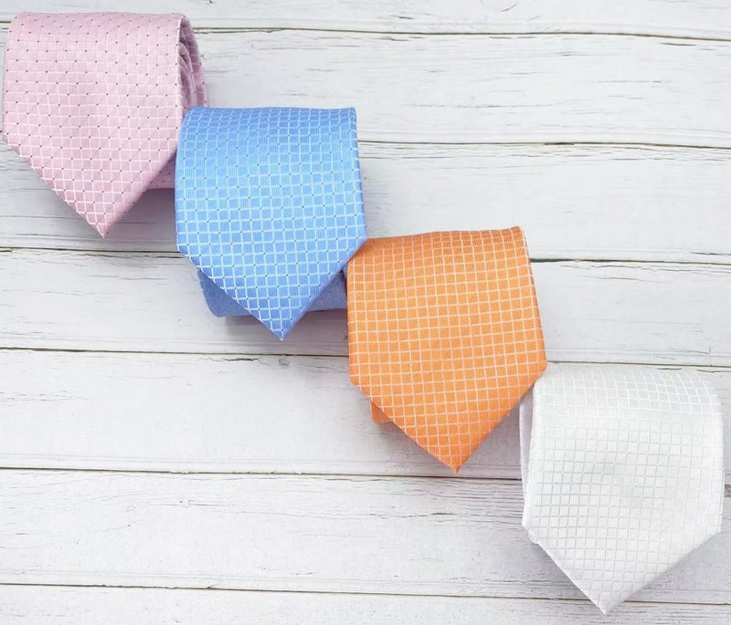 KissTies Mens Pumpkin Orange Tie Tangerine Necktie Wedding Ties For Men - Image 4
