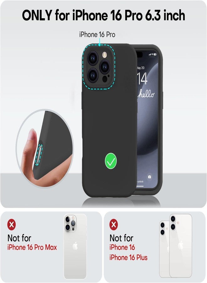 Vooii Compatible with iPhone 16 Pro Case, Liquid Silicone Upgrade [Camera Protection] [Soft Anti-Scratch Microfiber Lining] Shockproof Phone Case for iPhone 16 Pro 6.3 inch - Black - Image 5