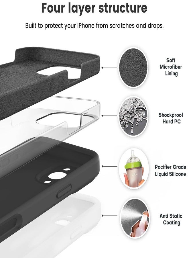 Vooii Compatible with iPhone 16 Pro Case, Liquid Silicone Upgrade [Camera Protection] [Soft Anti-Scratch Microfiber Lining] Shockproof Phone Case for iPhone 16 Pro 6.3 inch - Black - Image 2