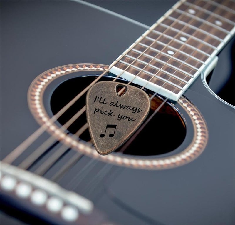 JUPPE Bronze Copper I'll Always Pick You Guitar Pick With Leather Case Personalized Birthday Gifts For Couples, Music Gifts For Him and Her (Bronze I'll Always Pick You) - Image 5