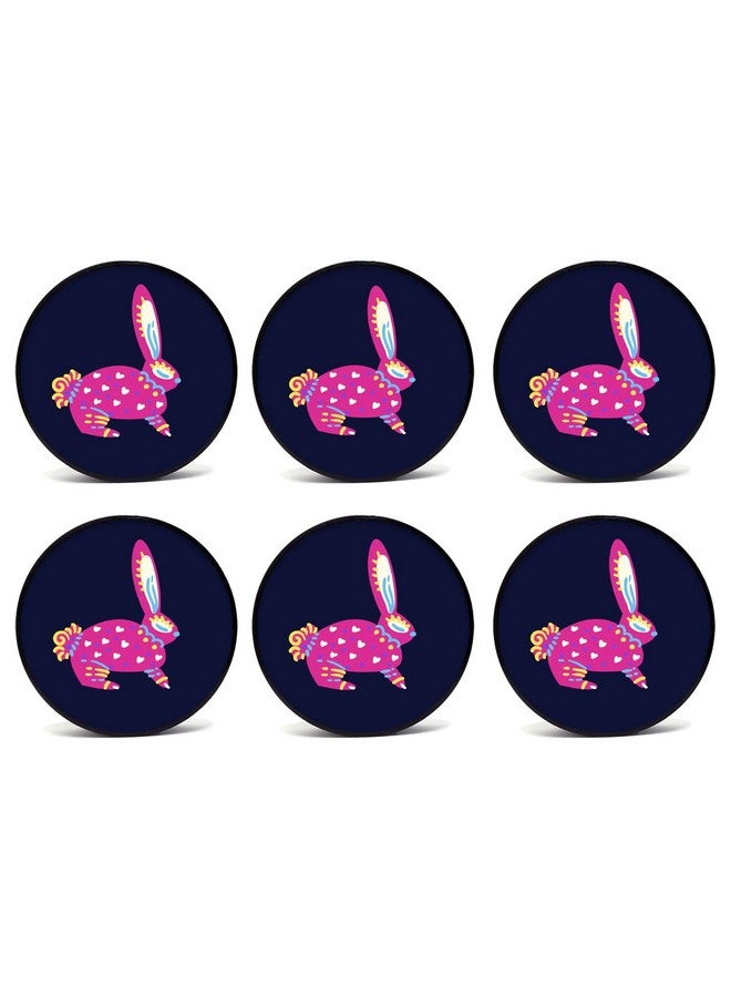 Tinywalk Animal Spiral Coasters Wooden Printed Coaster (4X4) inch Set of 6 Pieces - Image 1