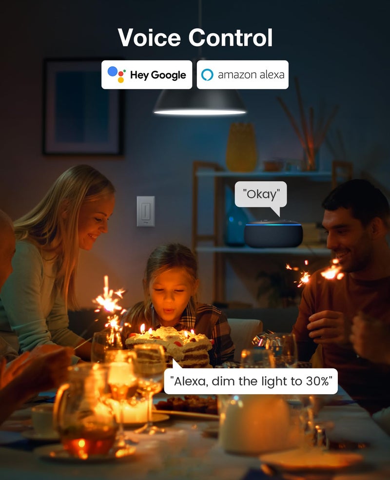 GHome Smart 3 Way Dimmer Smart Switch Can Work Separately Or Work with Traditional 3-Way Switch, Compatible with Alexa, Google Assistant, Neutral Wire Required, 2.4GHz WiFi Only, FCC Certified, 3 Pack - Image 5