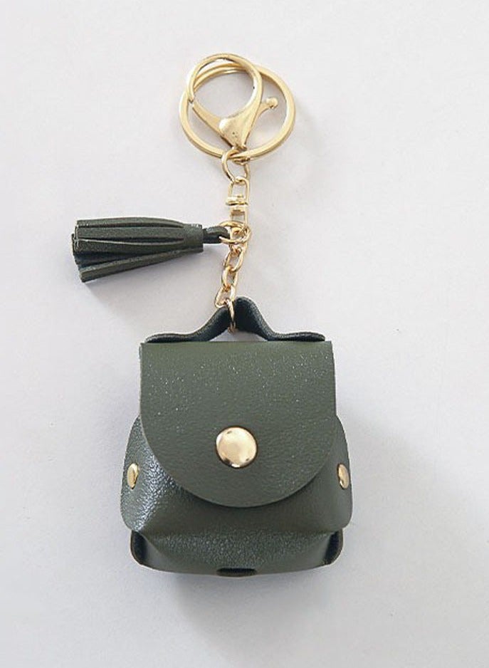 عام غطاء جلد PU بشرابات ومشبك معدني، متوافق مع الشحن اللاسلكي، لطيف لحافظة أيربودز، مصمم خصيصًا لحافظات أيربودز - Image 2