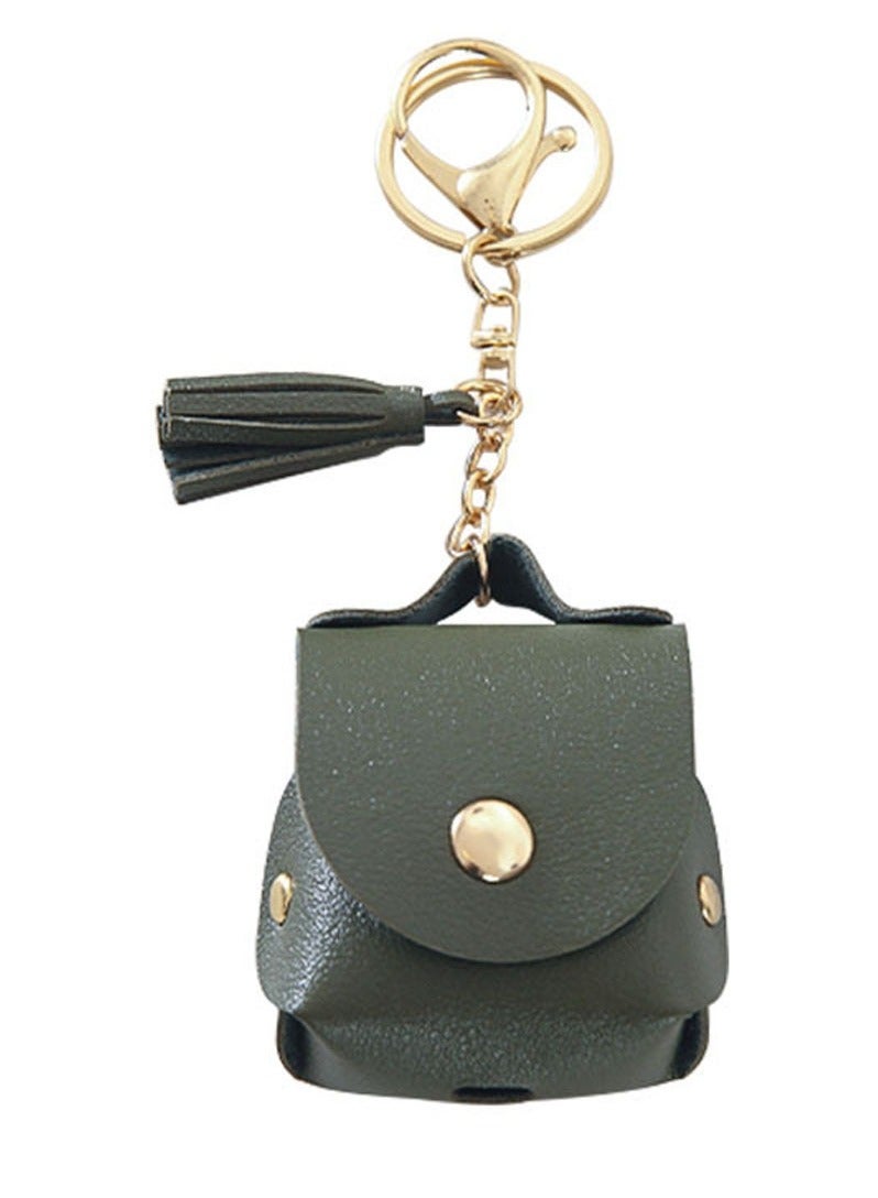 عام غطاء جلد PU بشرابات ومشبك معدني، متوافق مع الشحن اللاسلكي، لطيف لحافظة أيربودز، مصمم خصيصًا لحافظات أيربودز - Image 1