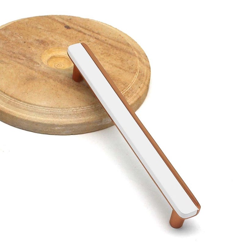 Volo VOLO White Rose Gold CabinetWardrobe Door HandlesCupboard Drawer Pull HandleKitchen Drawer Pulls White Rose Gold Finish 224 mm 10  - Image 2
