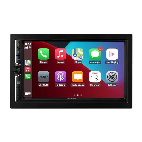 Jensen CAR723W 7-inch Certified Apple CarPlay Android Auto Wired or Wireless | Double DIN Touchscreen Car Stereo Radio | Bluetooth | Backup Camera Input | USB Playback & Charge - Image 2