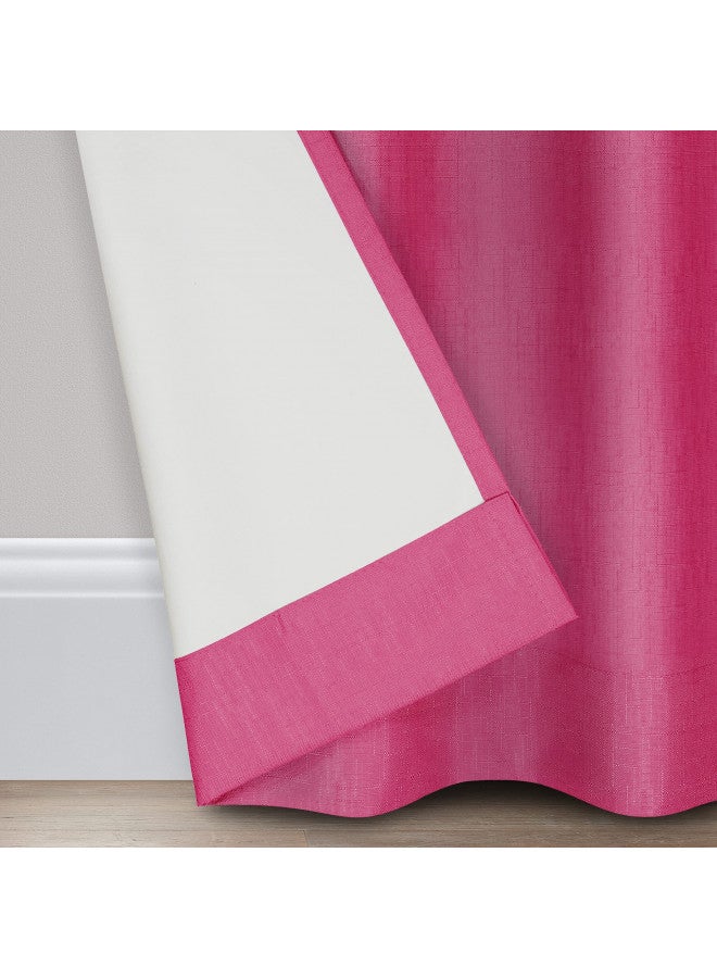 ECLIPSE Kendall Modern Blackout Thermal Rod Pocket Window Curtain for Bedroom or Living Room (1 Panel), 42 X 63, Raspberry - Image 4