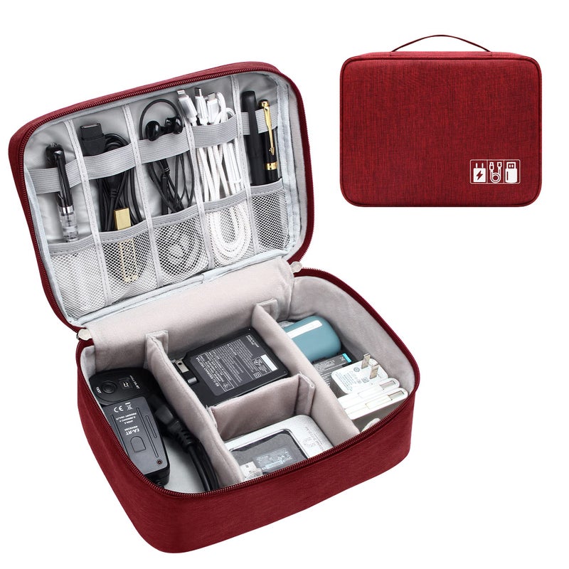 YOUBDM Electronics Organizer Travel Cable Organizer Bag Waterproof Portable Digital Storage Bag Electronic Accessories Case Cable Charger Organizer Case